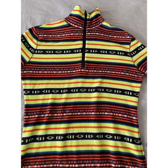 Lauren Ralph Lauren Bright Stripe 1/4 zip pullover fleece SZ Small - Picture 8 of 8